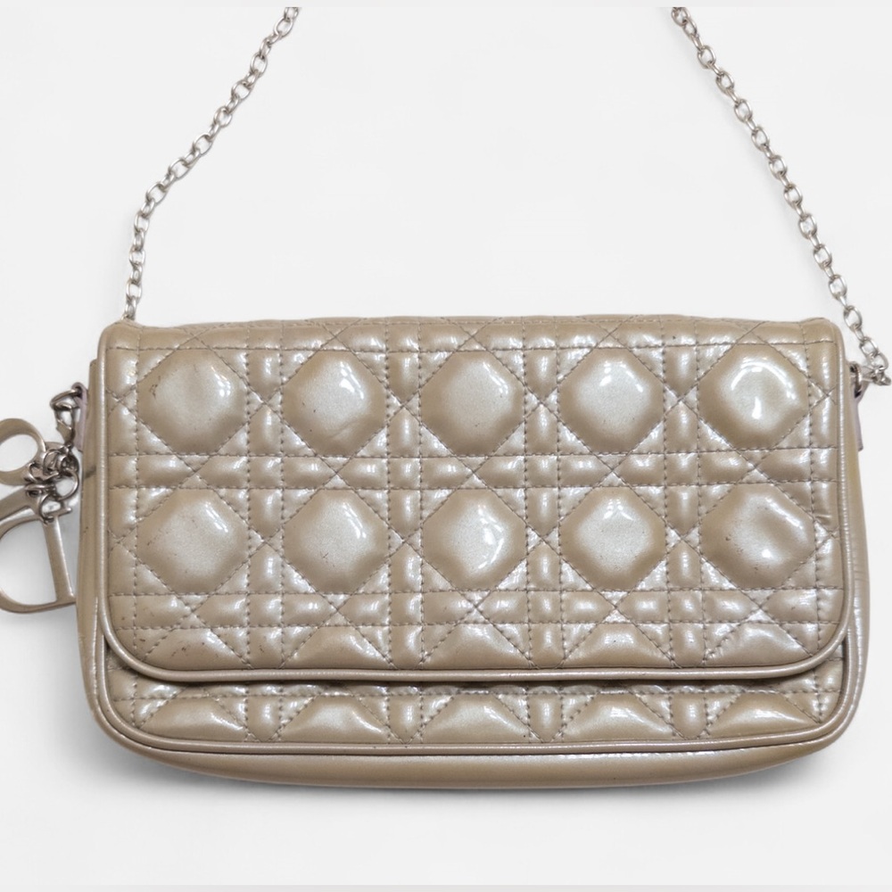 Christian Dior Cannage Patent Leather Crossbody Bag